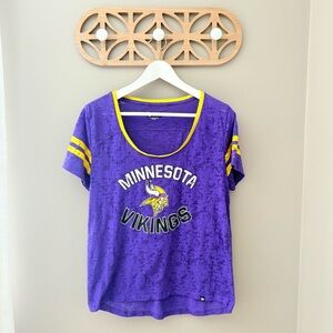 NFL Team Apparel Minnesota Vikings Tee Shirt Purple/Yellow Sz Large
